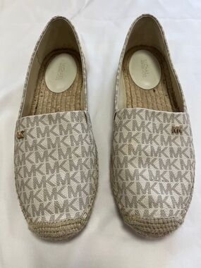 Michael Kors Neutral MK Logo Espadrille Slip-Ons